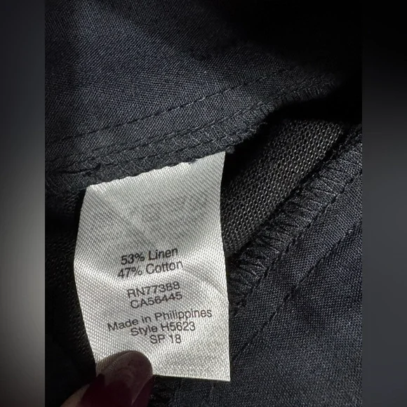 J.Crew Black Scalloped Hem Linen Cotton Shorts Women’s Size 2 - Picture 5 of 5